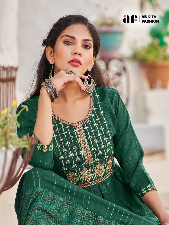 Ankita Weekend Festive Wear Wholesale Cotton Embroidery Anarkali Kurtis